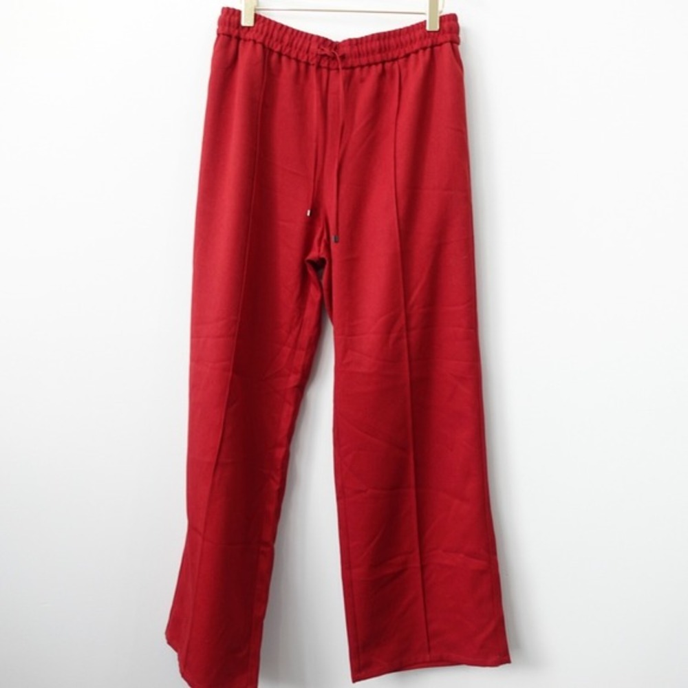 Tech Utility Red Pants Womens M Cherry Baggy Drawstring Trousers‎ Lounge 28x28.5